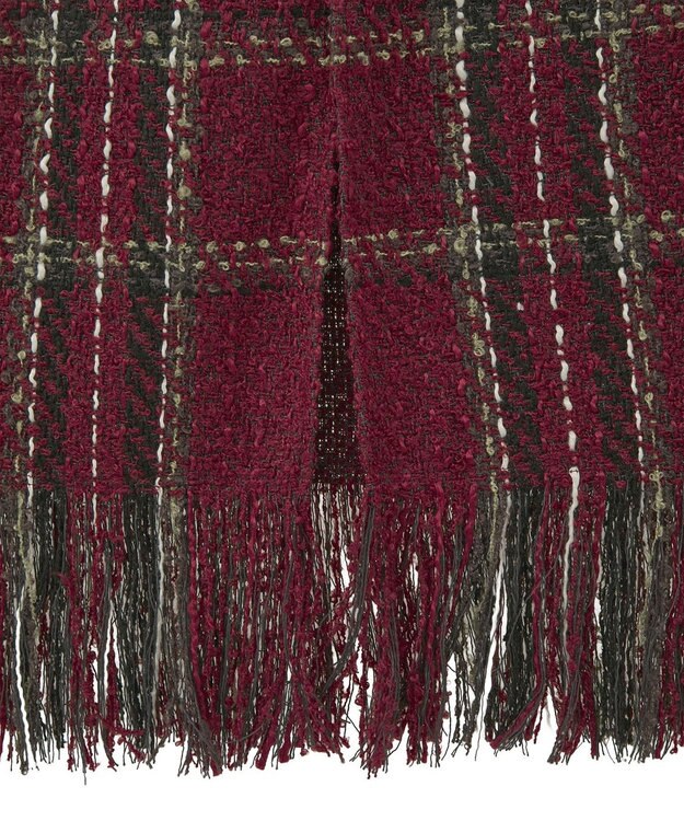 Green Parks ・ＳＵＧＡＲ　ＳＰＯＯＮ　チェックフリンジスカート Bordeaux