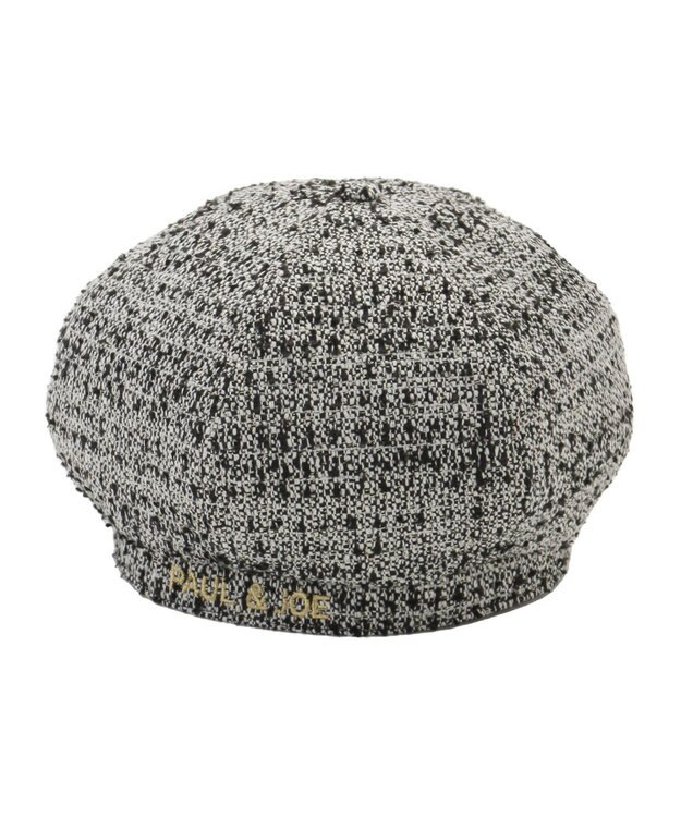 MOONBAT PAUL & JOE ACCESSOIRES ロゴ刺繍ツイードベレー ブラック