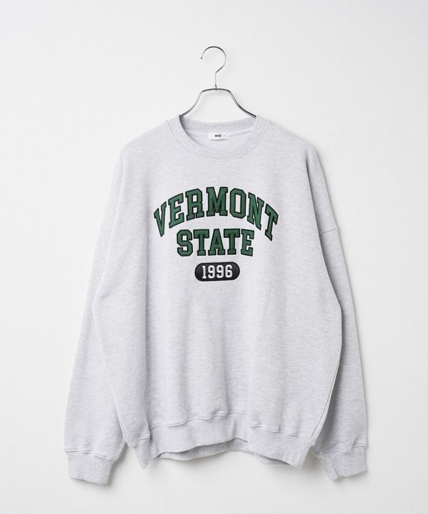 WEGO ヘビーウエイト刺繍グラフィックプルオーバー グレー