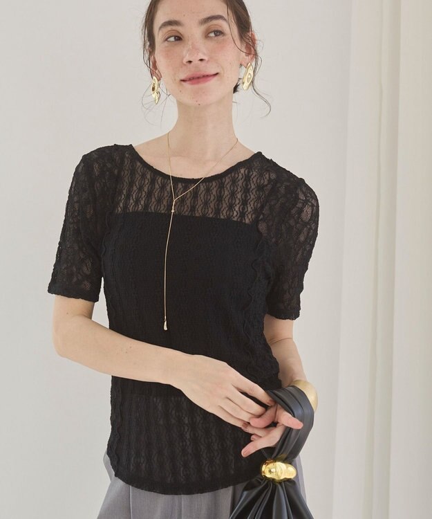 WEGO 【ANGIE VINTAGE】レースTシャツ ブラック