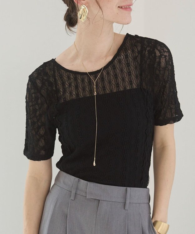 WEGO 【ANGIE VINTAGE】レースTシャツ ブラック