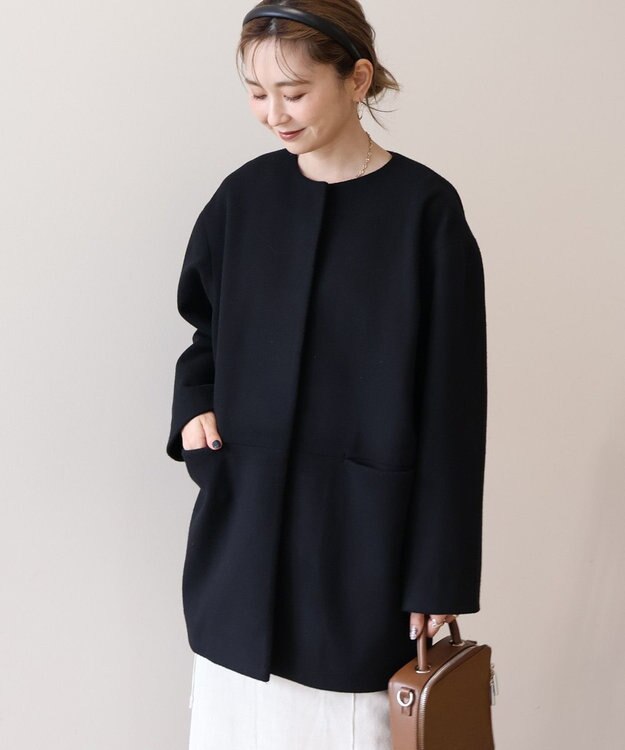 AMERICAN HOLIC リサイクル中空糸ノーカラーコート Black