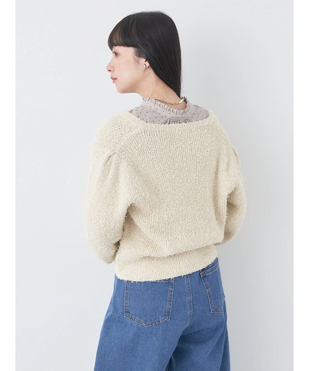 earth music&ecology カールヤーンカーディガン Ivory