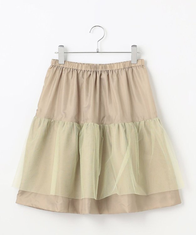 #Newans ヘビーサテンフレアースカート キャメル