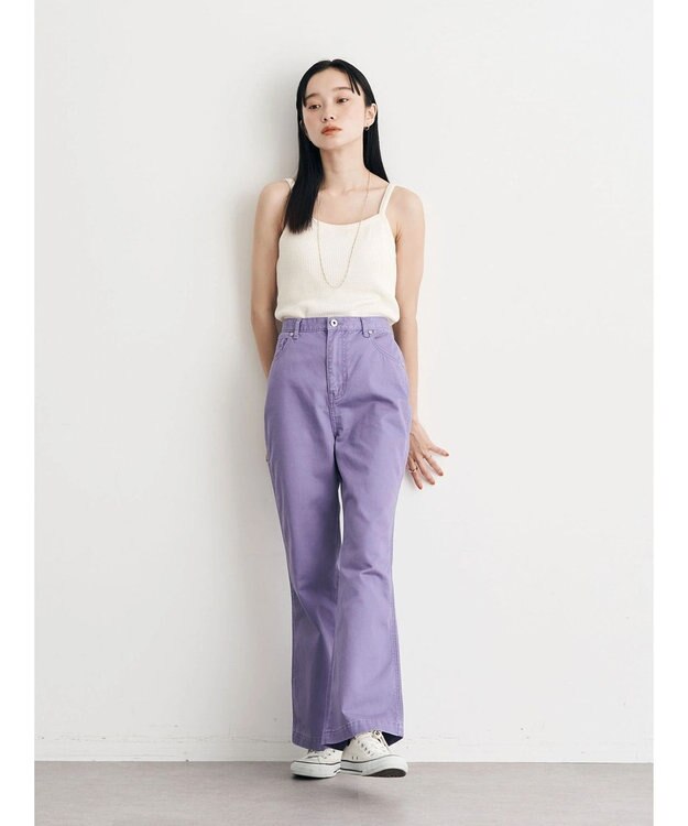 earth music&ecology カラーフレアパンツ Purple