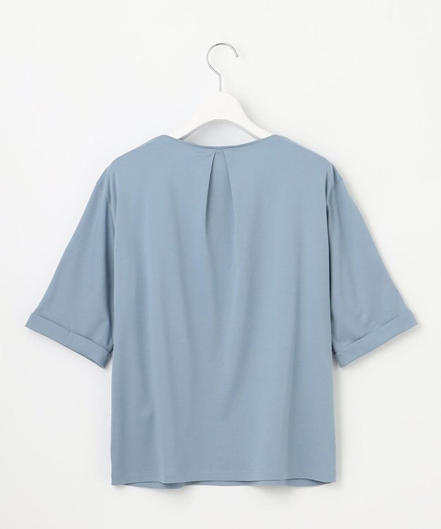 J.PRESS LADIES L 【一枚で着映え・シーンレスに活躍】レーシーコンビ クルーネック カットソー ソフトブルー系