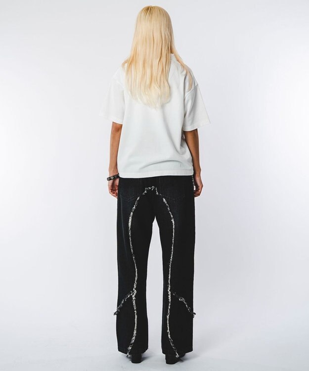 WEGO 【ユニセックス着用ITEM】ブリーチグラフィックポロシャツ（SS） ホワイト