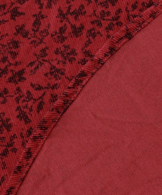 JOSEPH ABBOUD 【ソフトな着心地/I単品羽織にも】 コーデュロイフラワープリント シャツ レッド系5