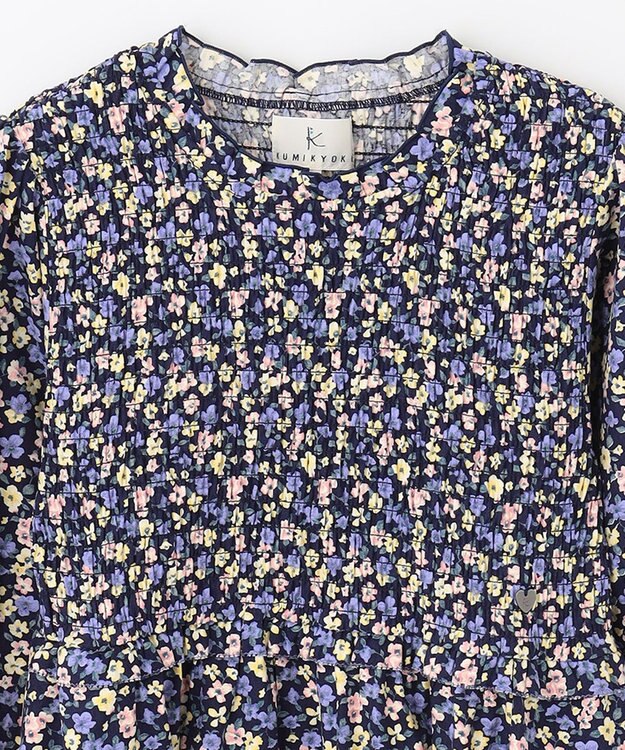 組曲 KIDS 【150-160cm】Flower tea party ワンピース ネイビー系5