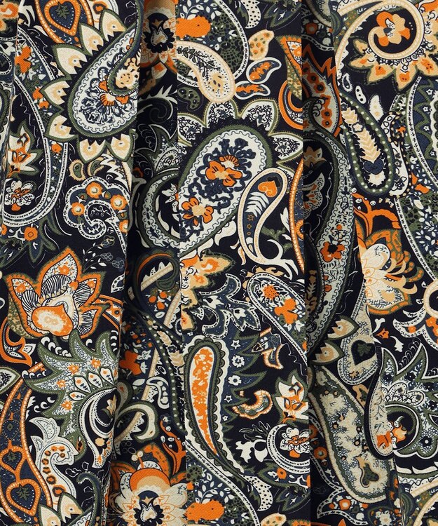 J.PRESS YORK STREET 【WOMEN】ペイズリーワイドプリーツ スカート オレンジ系3