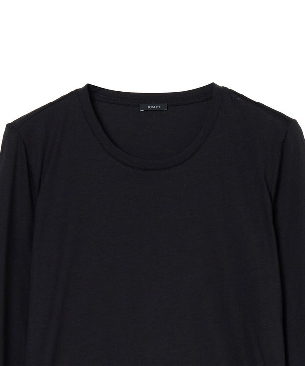 JOSEPH 【洗える】コットンシルク　ロングスリーブティーシャツ Black