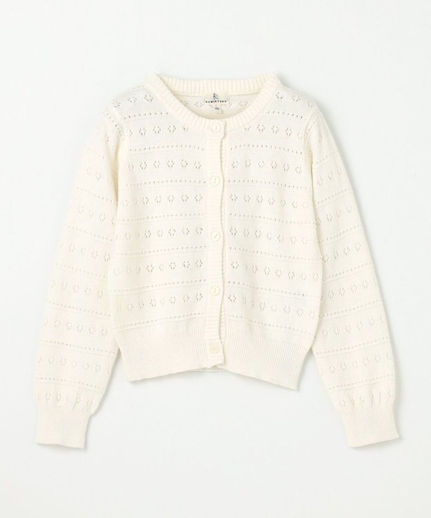 組曲 KIDS 【110-140㎝】フラワーアイレット カーディガン オフホワイト系