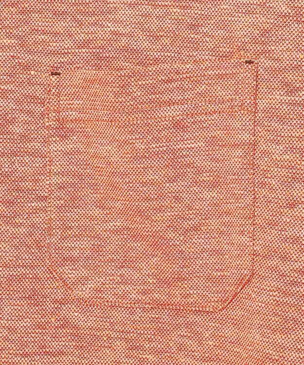 JOSEPH ABBOUD 【吸水速乾】リネンハニカム ポロシャツ オレンジ系