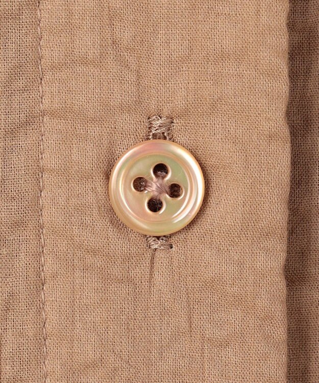 自由区 S 【羽織れる・涼やか】エアリーコットンリップボリュームスリーブ ブラウス ベージュ