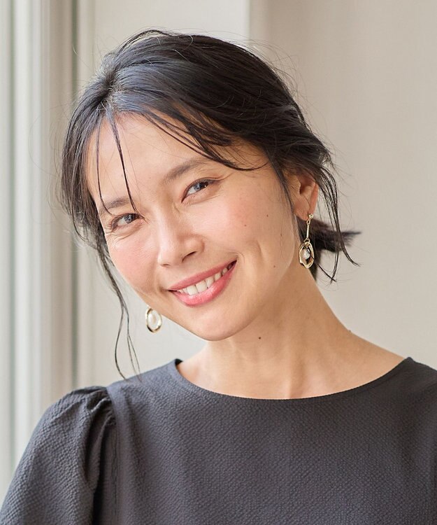 ANY サークルリングドロップパールピアス ライトゴールド