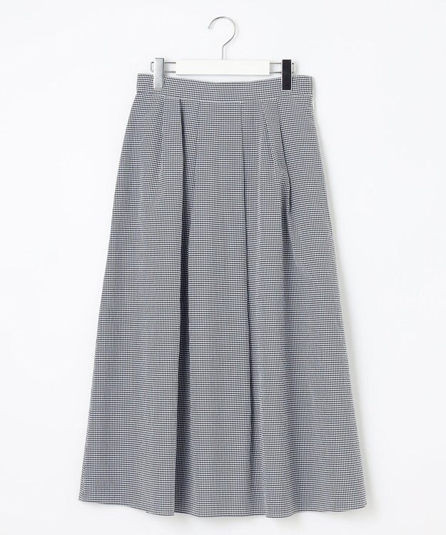 J.PRESS LADIES 【洗える】アセVis ギンガム スカート ネイビー系3