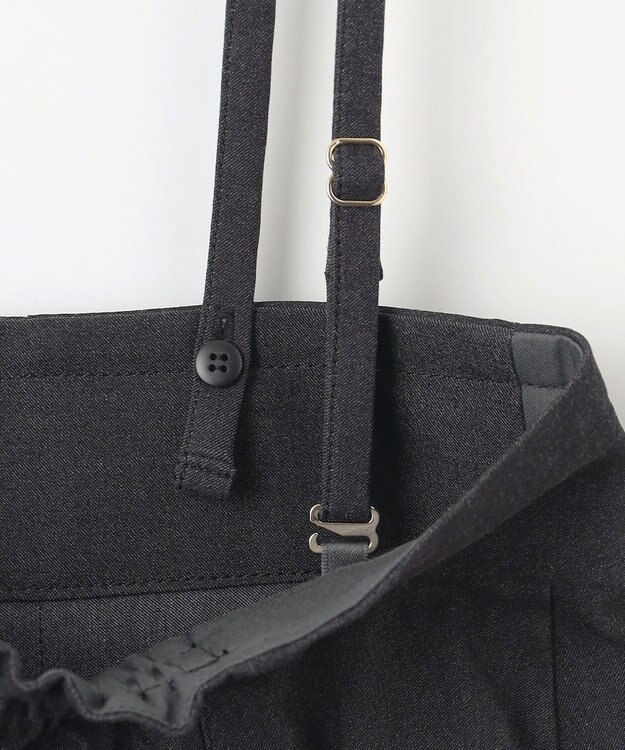 ANY SIS 【2WAY】フロントジップタイト スカート シャンブレーブラック