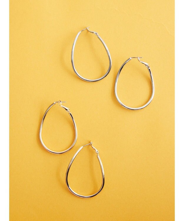 AMERICAN HOLIC 変形メタルフープピアス Silver