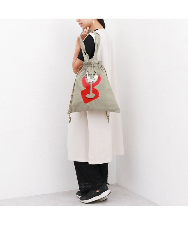 UNBILLION カシュカシュ cachecache / naabコラボ刺繍キャットトート GY