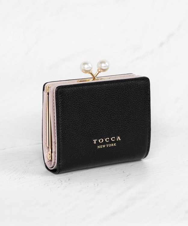 TOCCA POINT OF PEARL BIIFOLOD WALLET 2つ折り財布 ブラック系