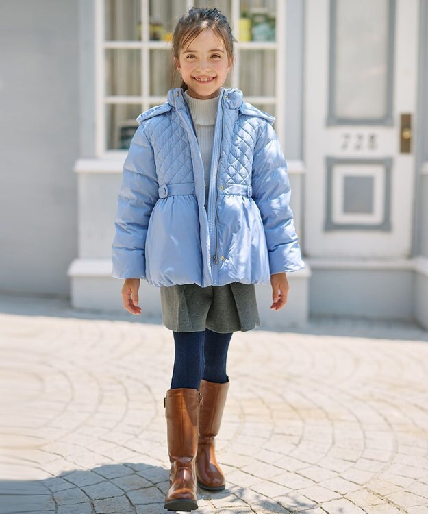 組曲 KIDS 【150-170㎝】キルティング 中綿コート マローブルー系