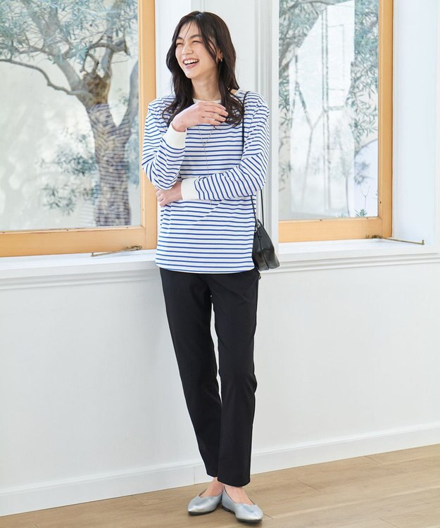 ANY L 【新色追加/洗濯機可/UVカット/ウエストゴム/ストレッチ】7daysデイリーパンツ ブラック