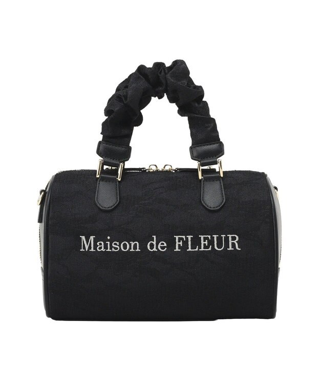 Maison de FLEUR レース2Wayボストンバッグ Black
