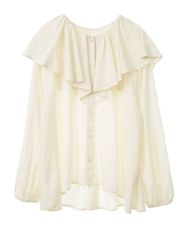 AMERICAN HOLIC サラックール衿フリルラグランブラウス Ivory