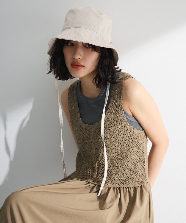 Green Parks ・リボンアドウ゛ェンチャーハット Ivory