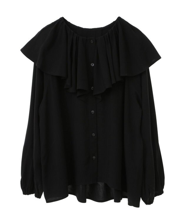 AMERICAN HOLIC サラックール衿フリルラグランブラウス Black