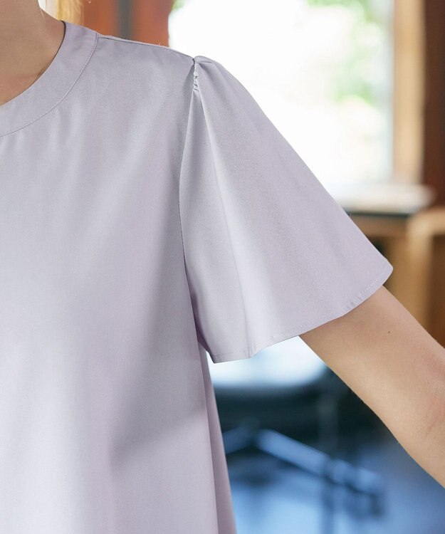 Tiaclasse 【選べる2Type】スキッパーシャツチュニック 半袖ライトグレー