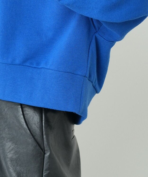 WEGO 配色ロゴデザインショートパーカー ブルー