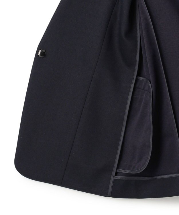 23区 【セットアップ対応/洗える】トリアセジャージー ノーカラージャケット ネイビー系