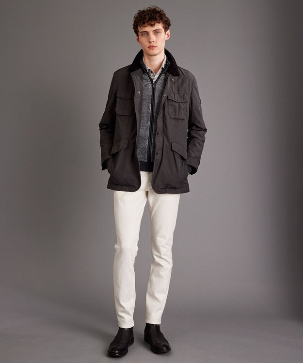 JOSEPH ABBOUD 【軽量/イージーケア】 KARL KARLジップ ニット ブルゾン グレー系