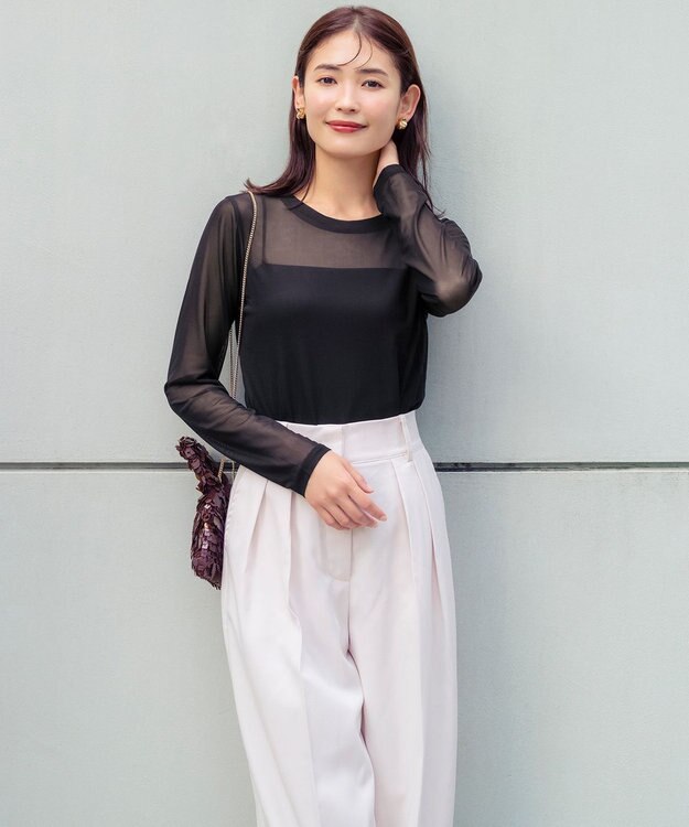 Wing カップ付きキャミソール ラク きれいなバストシルエット 綿混(身生地) 【シンクロブラトップ スリムストラップ】 ブラトップ 春 夏 ET1093 ウイング／ワコール ブラック