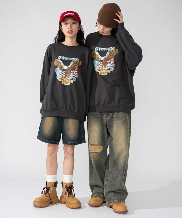 WEGO 【2025年秋冬新作/SMLXLサイズ展開/ユニセックス着用ITEM】アソートグラフィックプルオーバー 柄21