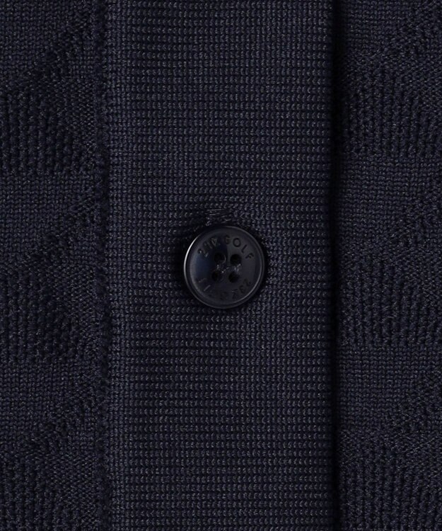 23区GOLF 【WOMEN】フラッグジャガードニットポロシャツ ストレッチ 半袖 ネイビー系