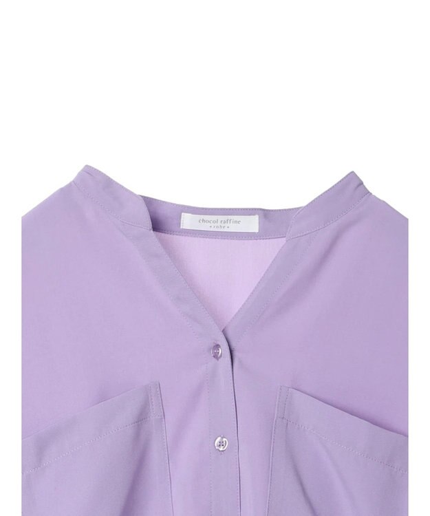 Green Parks ウエストドロストフレンチスリーブチュニック Purple