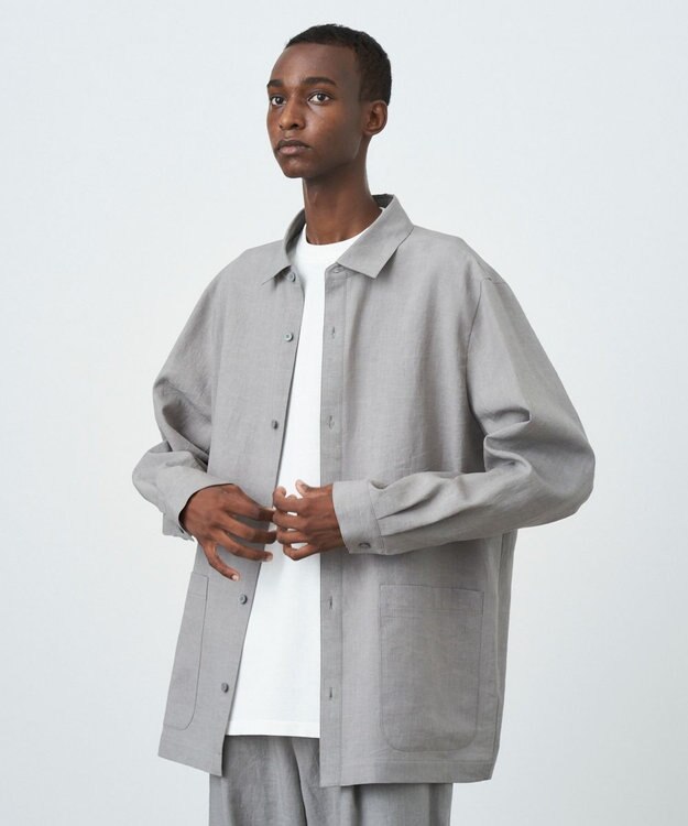 ATON KYOTO TSURIZOME LINEN | シャツジャケット - UNISEX GRAY