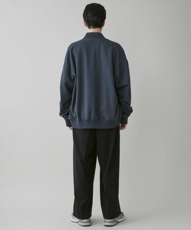 WEGO 起毛TR ワイドストレートスラックス ブラック