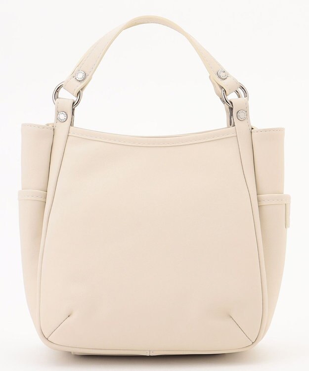 Y'SACCS カウレザー スクエア2wayミニトート アイボリー