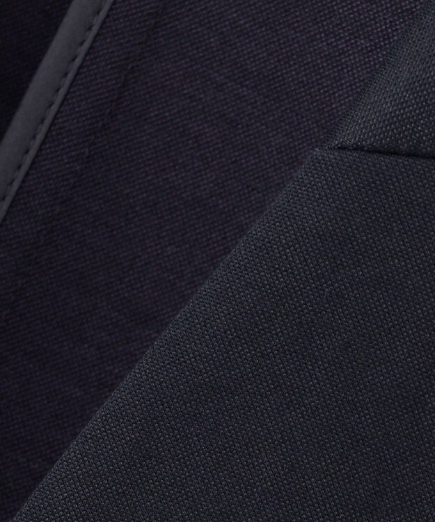 23区 【セットアップ対応/洗える】トリアセジャージー ノーカラージャケット ネイビー系