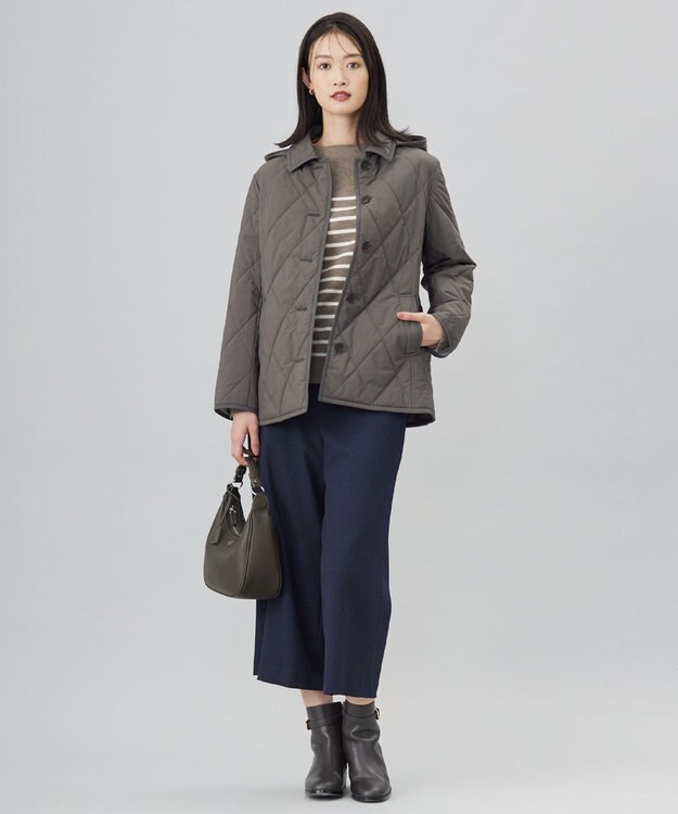 J.PRESS LADIES 【洗える・撥水】プレミアムBasicキルティング ショート コート スレート系