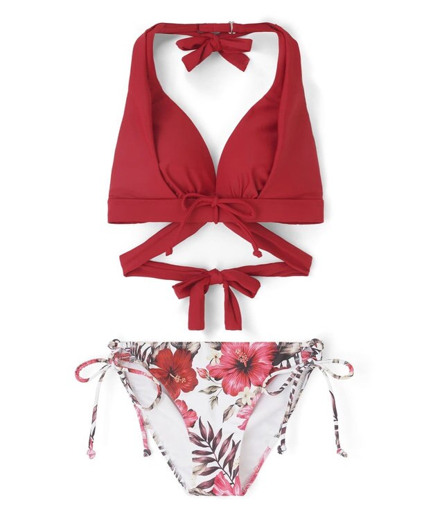 San-ai Resort（三愛水着楽園） ナチュラルだけどしっかり盛れる【ナチュラルアップブラ】　ノンワイヤービキニ　9M　【San-ai Resort（サンアイリゾート）】 レッド