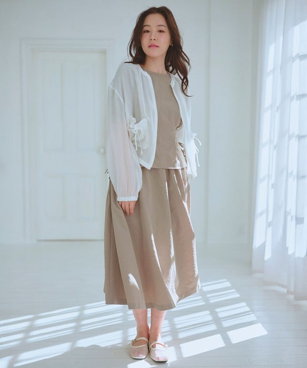 Feroux リボンポケット シアー ブルゾン ホワイト系