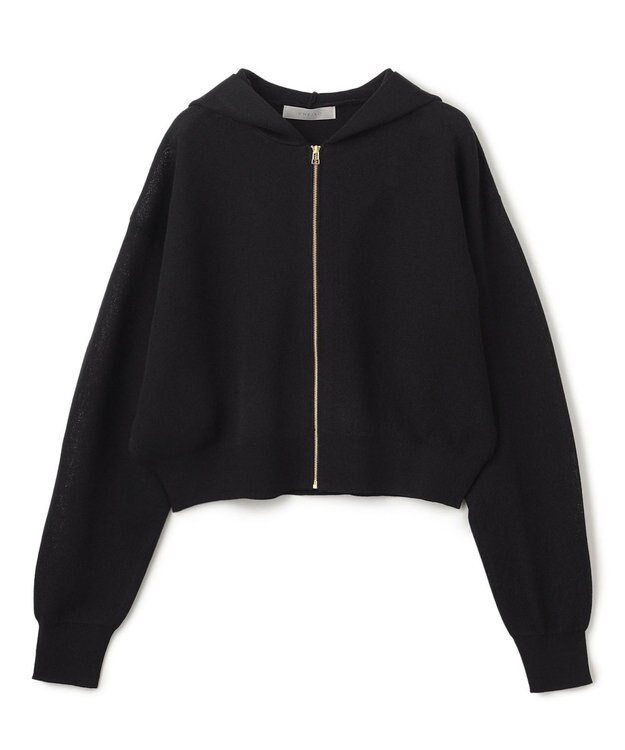 UNFILO シアーダンボールニット ZIPフーディ ブラック