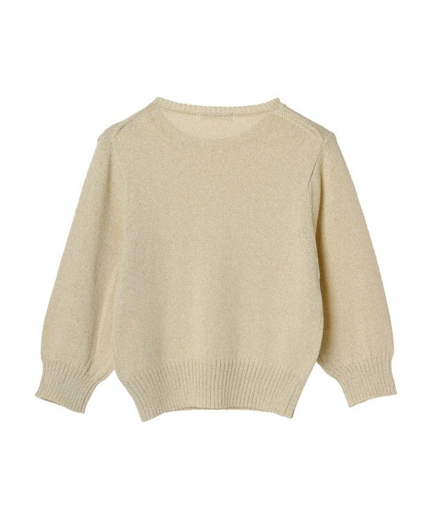 Green Parks ラメ５分袖コンパクトニットプルオーバー Gold
