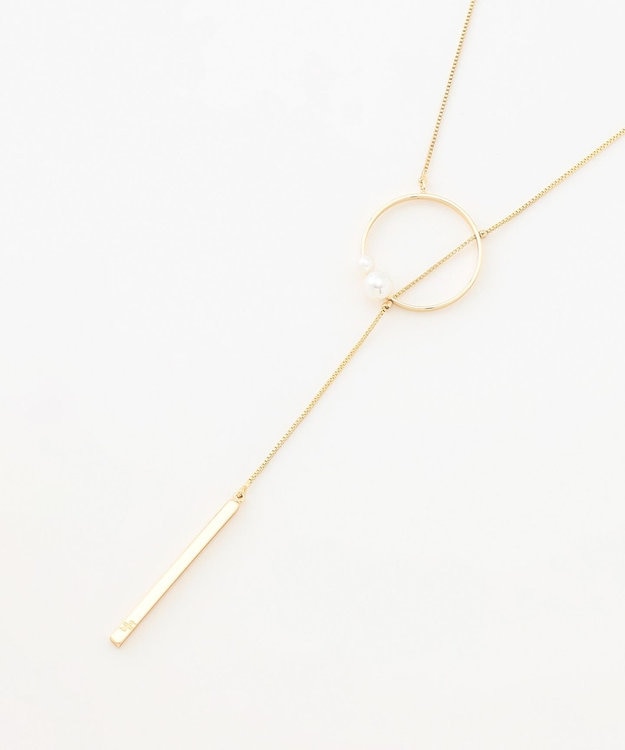 自由区 サークルバーパール ネックレス ゴールド系