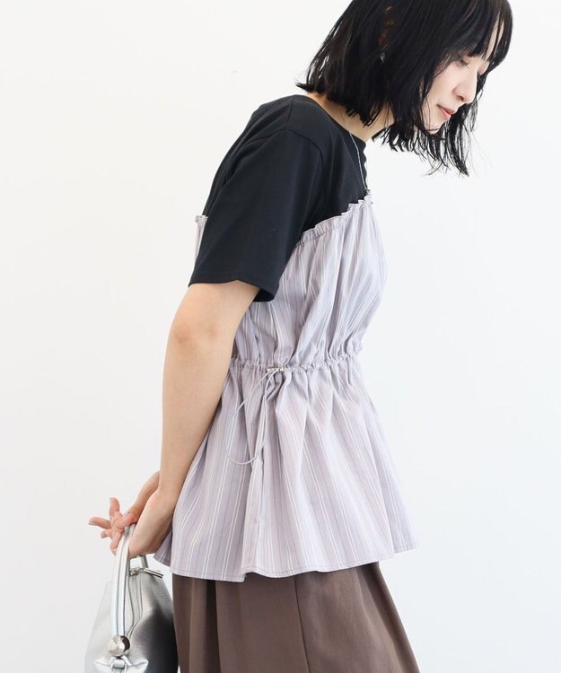 Green Parks ビスチェドッキングカットプルオーバー Stripe Gray