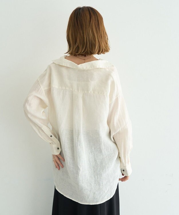 YECCA VECCA 3wayフレンチリネンシャツ White